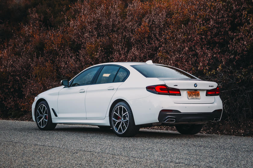 2023 bmw 5 series sedan rear angle view carbuzz 816598
